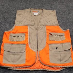 Winchester Hunting Vest Orange Tan Quilted Pockets Game Bag XL